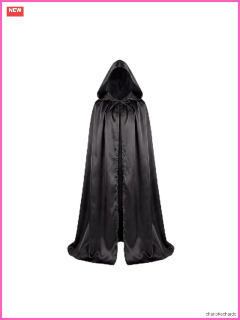 Satin Hooded Cloak Full Length Cape for Halloween Cosplay Costume